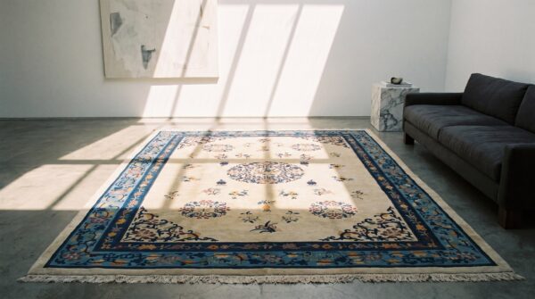 1930s chinese peking knotted wool antique ivory rectangle room size rug 5 1930s chinese peking knotted wool antique ivory rectangle room size rug (sku 22311) - room view