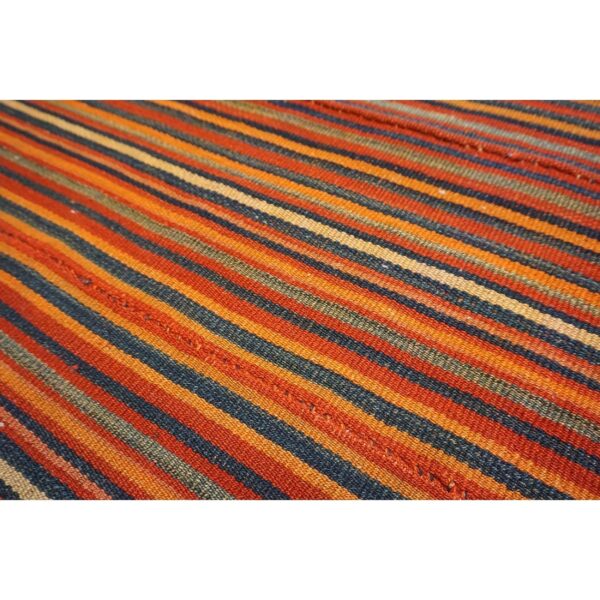 1950s colorful ground vintage geometric flatweave turkish kilim small rug 2 1950s colorful ground vintage geometric flatweave turkish kilim small rug - detail view 1