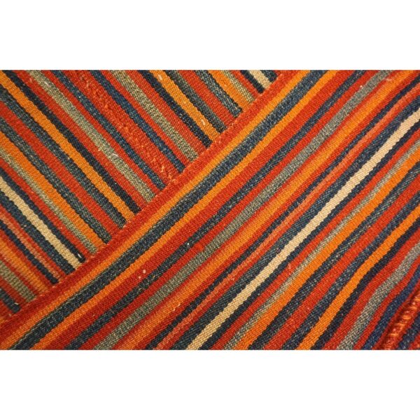 1950s colorful ground vintage geometric flatweave turkish kilim small rug 6 1950s colorful ground vintage geometric flatweave turkish kilim small rug - detail view 5