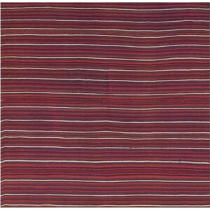 1950s Colorful Traditional Stripe Vintage Turkish Decorative Kilim Flatweave Rug