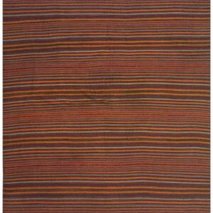 1950s Geometric Mid Century Vintage Turkish Decorative Kilim Handwoven Rug