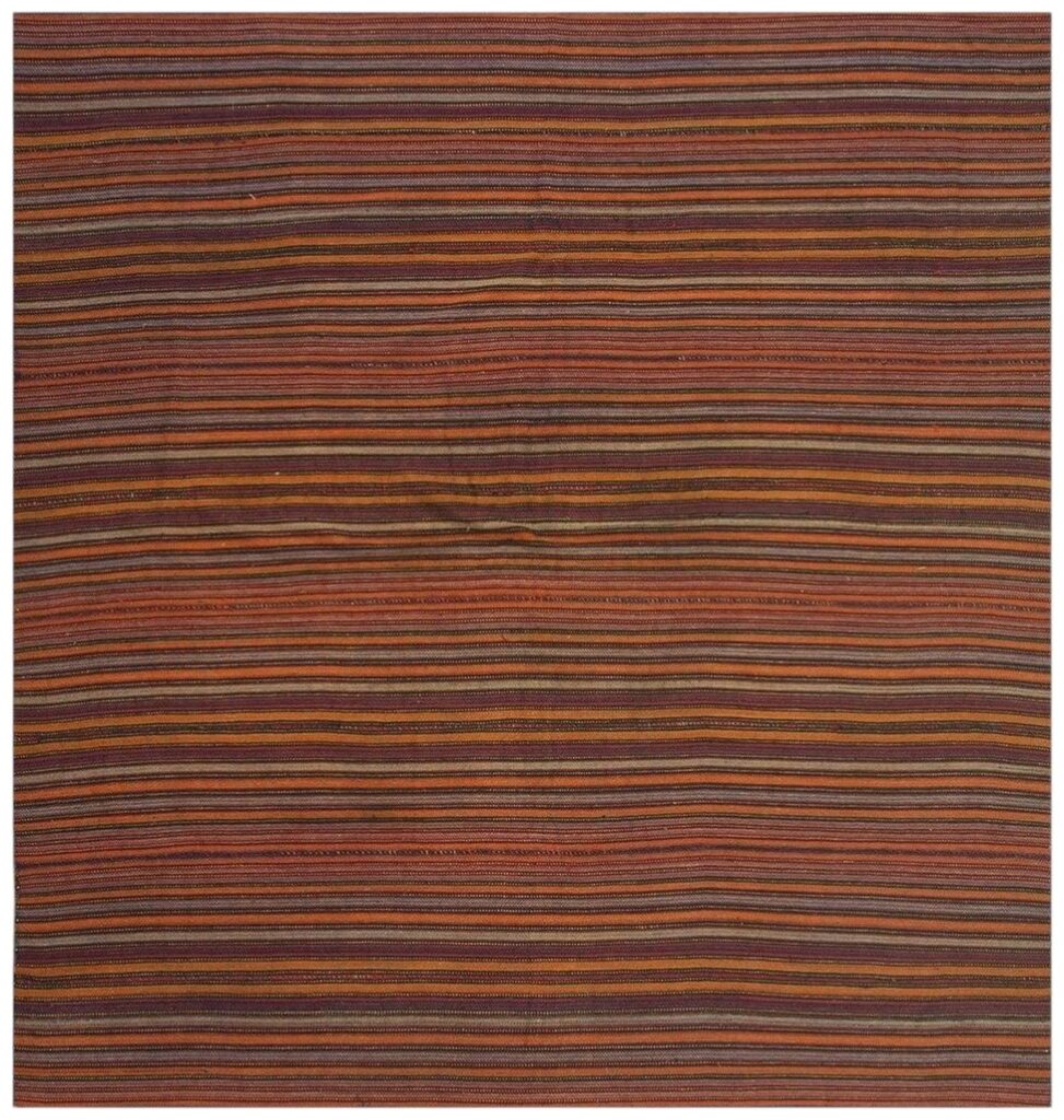 1950s Geometric Mid Century Vintage Turkish Decorative Kilim Handwoven Rug