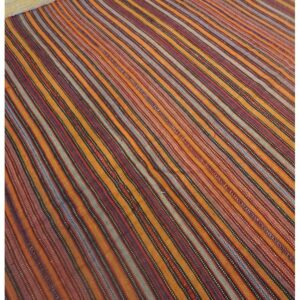 1950s Geometric Mid Century Vintage Turkish Decorative Kilim Handwoven Rug - detail view 5