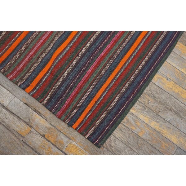 1950s geometric vintage flatweave bold colorful turkish kilim square rug 3 1950s geometric vintage flatweave bold colorful turkish kilim square rug - detail view 2