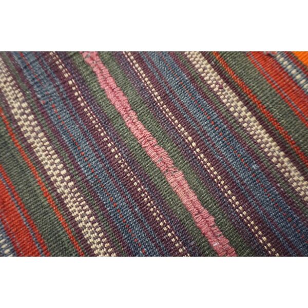 1950s geometric vintage flatweave bold colorful turkish kilim square rug 6 1950s geometric vintage flatweave bold colorful turkish kilim square rug - detail view 5
