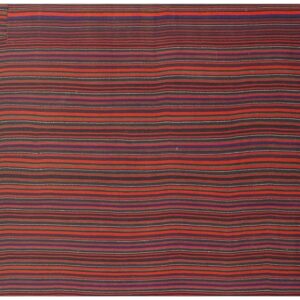 1950s Multi Field Geometric Stripe Vintage Turkish Decorative Kilim Rug