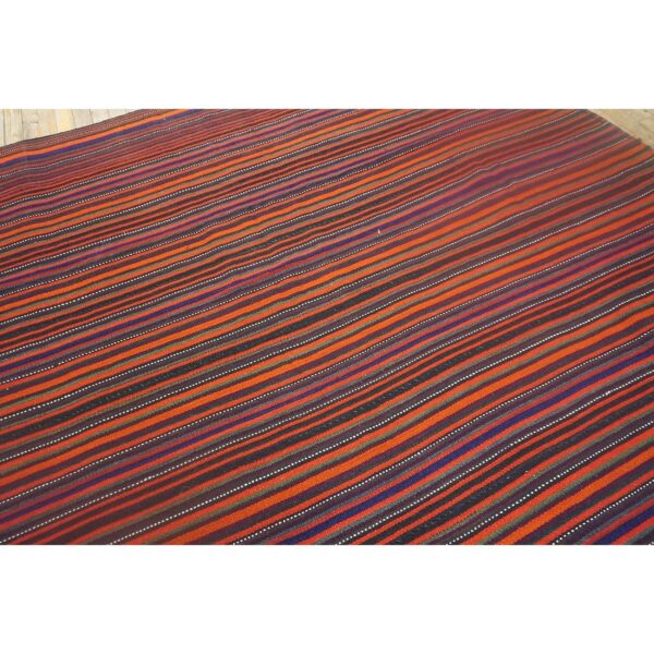 1950s multi field geometric stripe vintage turkish decorative kilim rug 6 1950s multi field geometric stripe vintage turkish decorative kilim rug - detail view 5