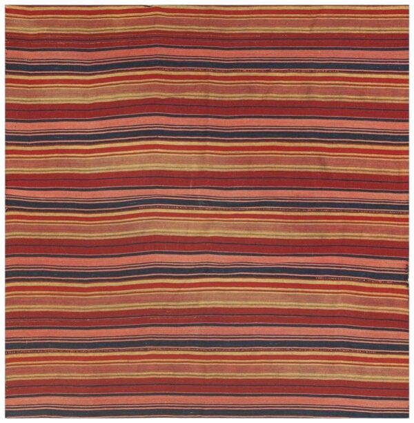 1950s multi stripe geometric flatweave wool vintage turkish kilim square rug 1 1950s multi stripe geometric flatweave wool vintage turkish kilim square rug