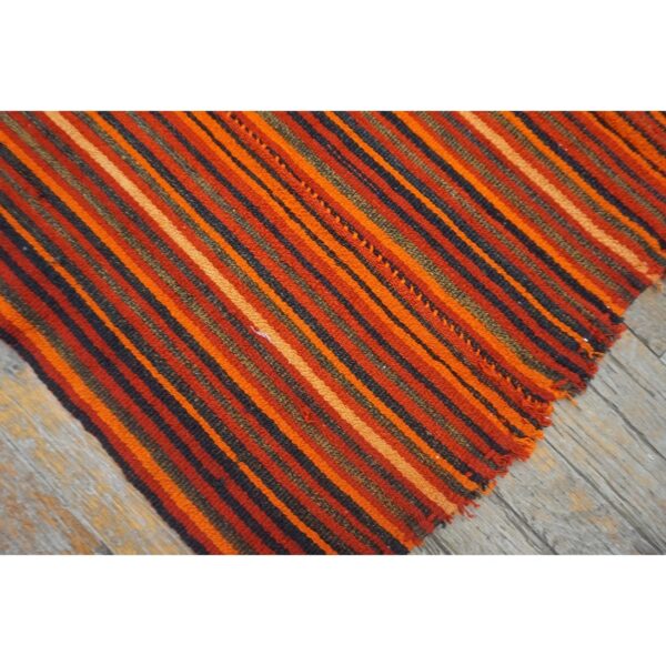 1950s red stripe modern vintage mid century turkish decorative kilim rug 2 1950s red stripe modern vintage mid century turkish decorative kilim rug - detail view 1