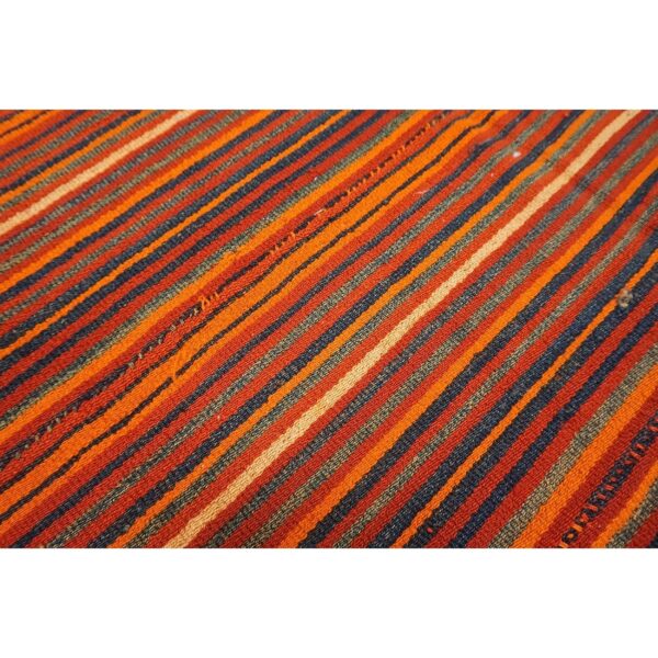 1950s red stripe modern vintage mid century turkish decorative kilim rug 3 1950s red stripe modern vintage mid century turkish decorative kilim rug - detail view 2