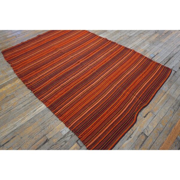 1950s red stripe modern vintage mid century turkish decorative kilim rug 4 1950s red stripe modern vintage mid century turkish decorative kilim rug - detail view 3