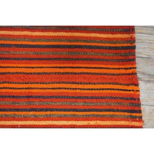 1950s red stripe modern vintage mid century turkish decorative kilim rug 5 1950s red stripe modern vintage mid century turkish decorative kilim rug - detail view 4