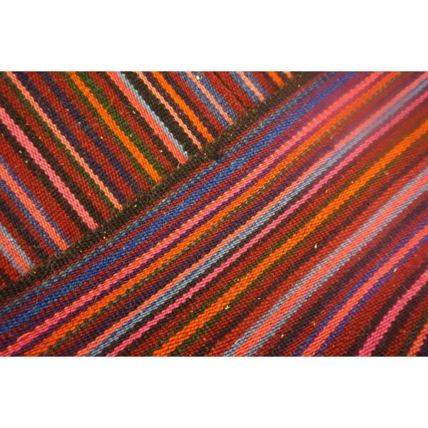 1950s stripe multicolor modern vintage turkish kilim flatwoven wool rug 6 1950s stripe multicolor modern vintage turkish kilim flatwoven wool rug - detail view 5