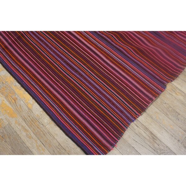 1950s stripe multicolor modern vintage turkish kilim flatwoven wool rug 8 1950s stripe multicolor modern vintage turkish kilim flatwoven wool rug - detail view 7