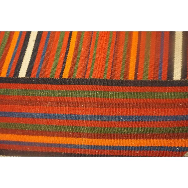 1950s stripe orange modern vintage turkish decorative kilim square rug 6 1950s stripe orange modern vintage turkish decorative kilim square rug - detail view 5