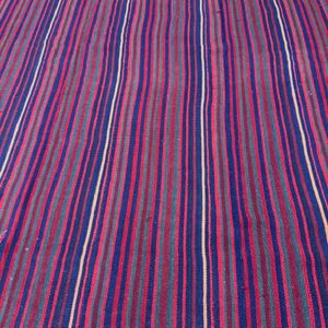 1950s Vintage Geometric Flatweave Wool Turkish Decorative Kilim Square Rug - detail view 3