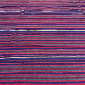1950s Vintage Geometric Flatweave Wool Turkish Decorative Kilim Square Rug - detail view 6