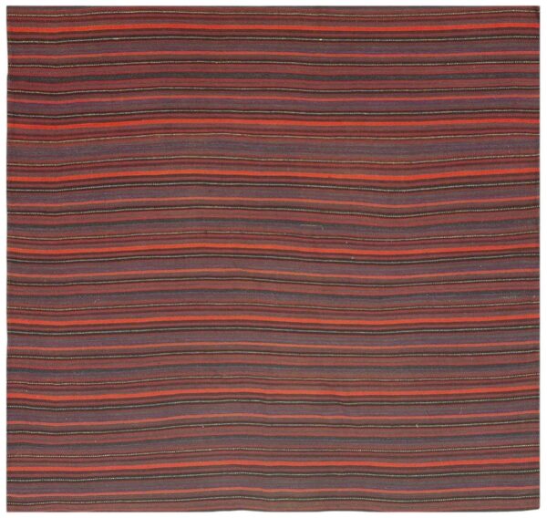 1950s vintage multi dark strioe turkish decorative kilim flatweave square rug 1 1950s vintage multi dark strioe turkish decorative kilim flatweave square rug