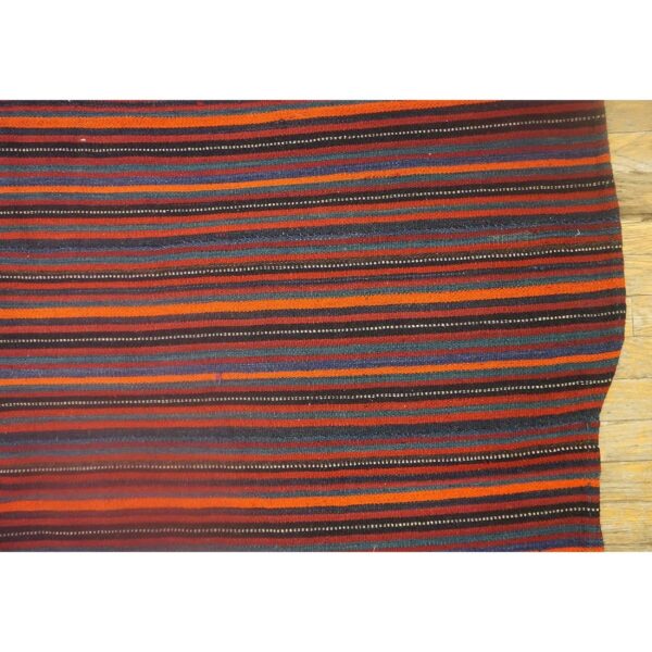 1950s vintage multi dark strioe turkish decorative kilim flatweave square rug 7 1950s vintage multi dark strioe turkish decorative kilim flatweave square rug - detail view 6