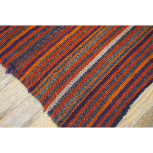 1950s vintage turkish kilim square stripe geometric flatwoven wool rug 3 1950s vintage turkish kilim square stripe geometric flatwoven wool rug - detail view 2