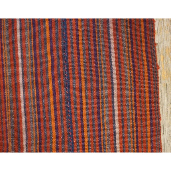 1950s vintage turkish kilim square stripe geometric flatwoven wool rug 5 1950s vintage turkish kilim square stripe geometric flatwoven wool rug - detail view 4