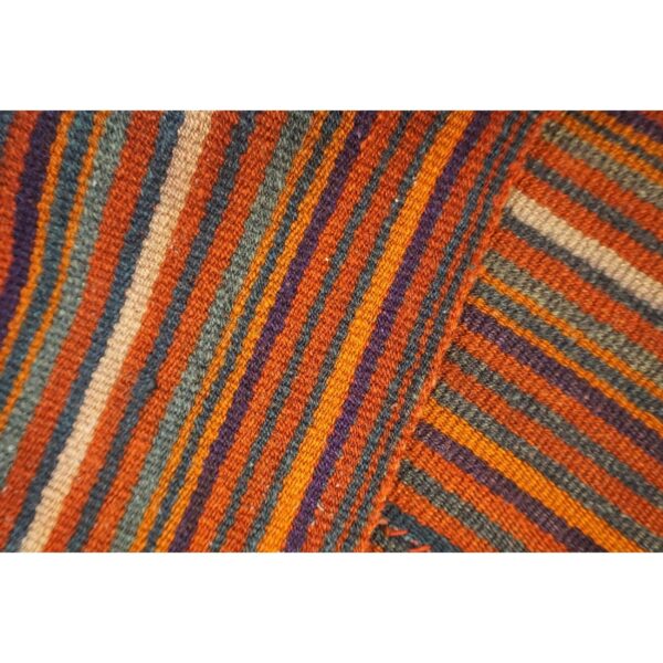 1950s vintage turkish kilim square stripe geometric flatwoven wool rug 6 1950s vintage turkish kilim square stripe geometric flatwoven wool rug - detail view 5