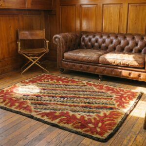 Antique 19th Century American Hooked Square Rug (SKU 18025) - room view