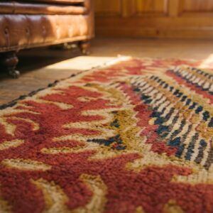 Antique 19th Century American Hooked Square Rug (SKU 18025) - in-room detail