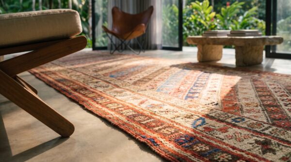 Antique 19th century tribal kurdish hallway runner rug 9 Antique 19th century tribal kurdish hallway runner rug (sku 21893) - in-room detail