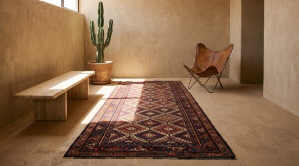 Antique afshar hallway runner wool multicolor rug (sku 21404) - room view