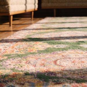 Antique Agra - Cotton Large Room Size Cotton Green Rug (SKU 21555) - in-room detail