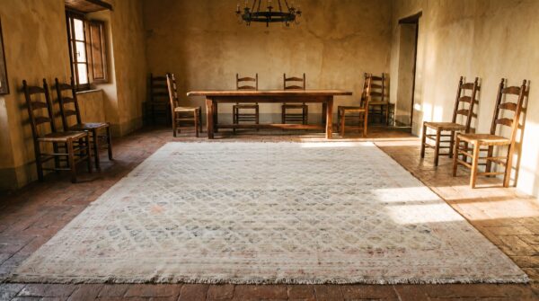 Antique agra - cotton oversized room size cotton ivory rug 7 Antique agra - cotton oversized room size cotton ivory rug (sku 20371) - room view