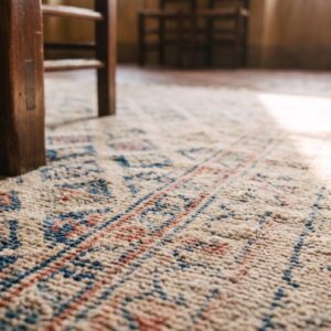 Antique Agra - Cotton Oversized Room Size Cotton Ivory Rug (SKU 20371) - in-room detail