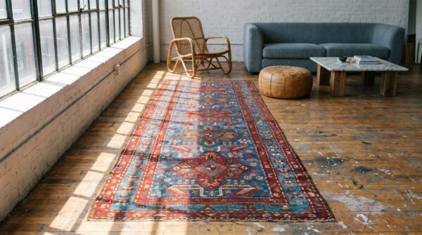 Antique akstafa caucasian knotted hallway runner rug 5 Antique akstafa caucasian knotted hallway runner rug (sku 17879) - room view