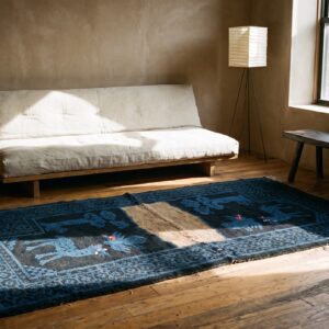 Allover Blue Chinese Wool Antique Hand Knotted Pile 1930s Rug (SKU 21982) - room view