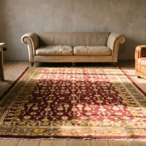 Allover Design Antique Classic Coral Color Indian Agra Rug (SKU 21155) - room view