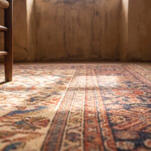 Allover Design Ivory Color Antique Persian Wool Pile Sultanabad Carpet (SKU 20916) - in-room detail