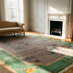 Antique Allover Floral Art Deco Chinese Design Room Size Area Rug (SKU 24230) - room view