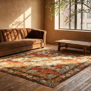 Antique Allover Floral Flat Weave Rug (SKU 20193) - room view