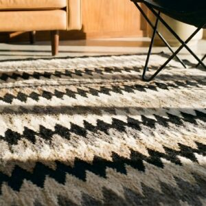 Antique Allover Geometric Wool Flat Weave Multicolor Jewel Tones 1935 Rug (SKU 25458) - in-room detail