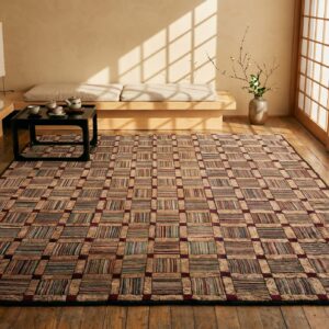 Antique Allover Geometric Hooked - Loop Pile Rug (SKU 19906) - room view