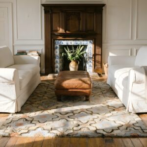 Antique Allover Star Pattern American Hooked Loop Pile Rug (SKU 25689) - room view