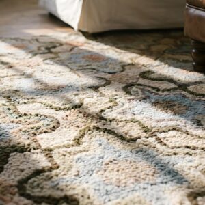 Antique Allover Star Pattern American Hooked Loop Pile Rug (SKU 25689) - in-room detail