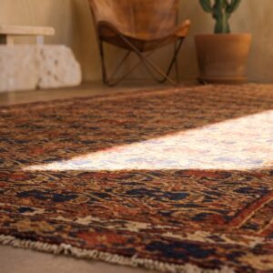 Antique Allover Tribal Geometric Earth Tone Northwest Persian Area Rug (SKU 19035) - in-room detail