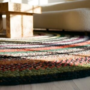 Antique American Braided Round Rug with Circular Pattern (SKU 23741) - in-room detail