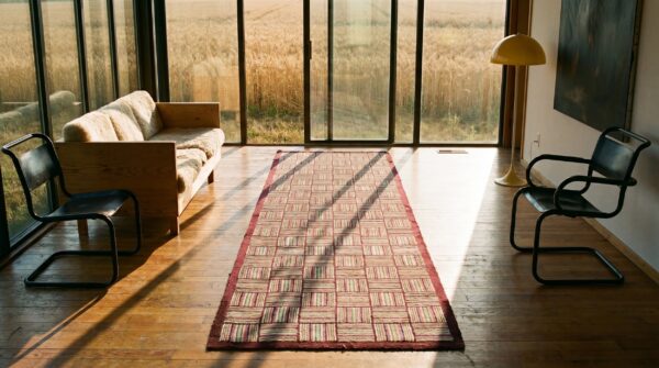 Antique american folk art hooked hallway runner rug 5 Antique american folk art hooked hallway runner rug (sku 19237) - room view