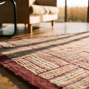 Antique American Folk Art Hooked Hallway Runner Rug (SKU 19237) - in-room detail