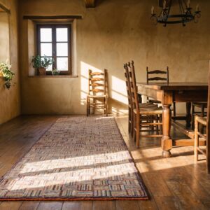 Antique American Folk Art Hooked Wool Hallway Runner Rug (SKU 20792) - room view