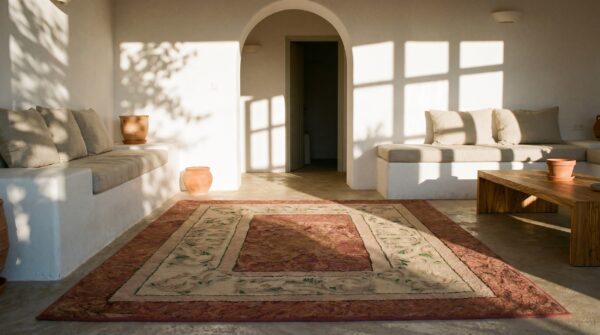Antique american hooked rug american 1930s 8 Antique american hooked rug american 1930s (sku 17208) - room view