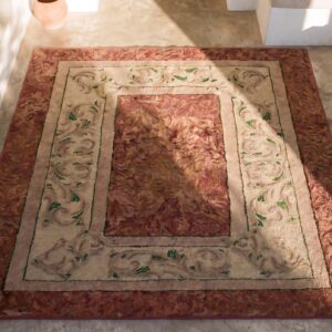 Antique American Hooked Rug American 1930s (SKU 17208) - styled overhead view